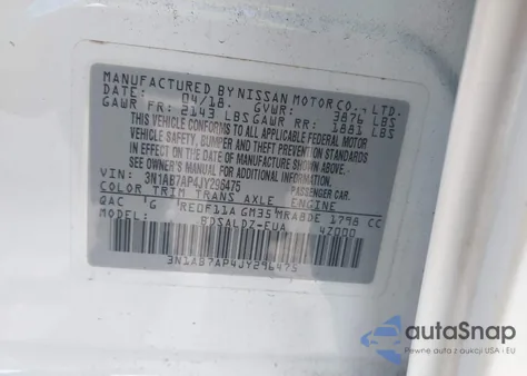 2018 Nissan Sentra Sv z USA, uszkodzony, nr VIN 3N1AB7AP4JY296475